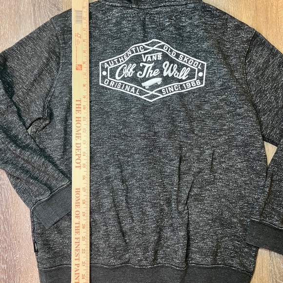 Vans Off The Wall Zip-Up Hoodie - Dark Heather Gray - Women's XL - Picture 5 of 7